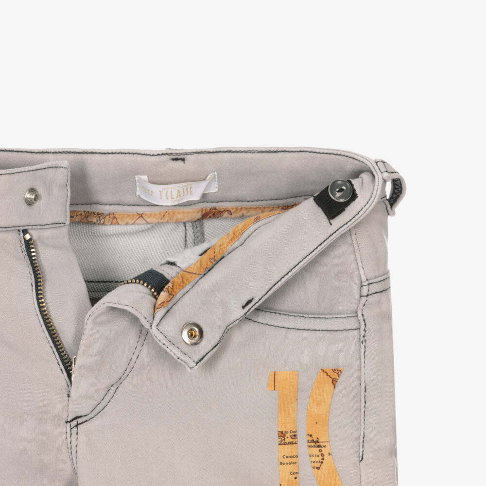 Alviero Martini-Boys Grey Jersey Jeans | Childrensalon Outlet