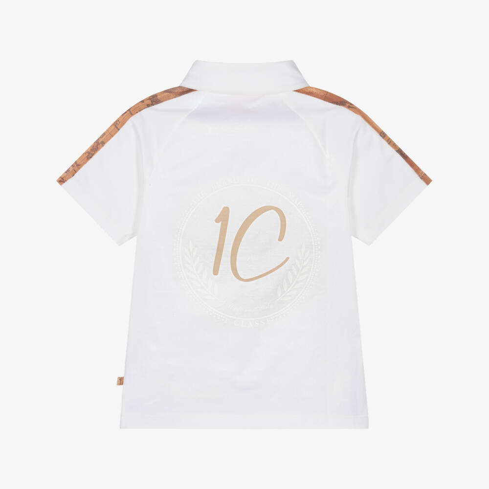 Alviero Martini-بولو قطن عاجي بنقشة خريطة للأولاد | Childrensalon Outlet