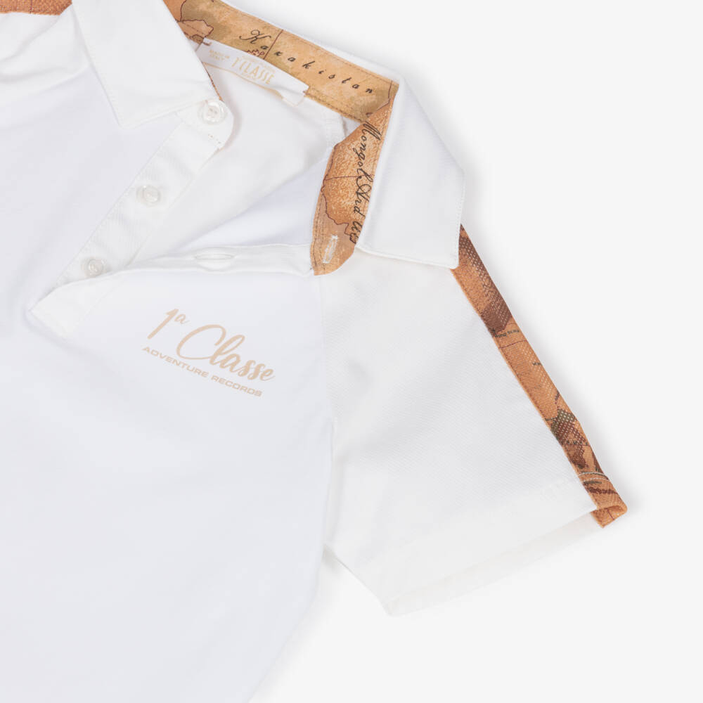 Alviero Martini-بولو قطن عاجي بنقشة خريطة للأولاد | Childrensalon Outlet