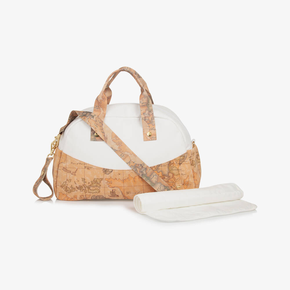 Alviero Martini-Boys Ivory Map Print Changing Bag | Childrensalon Outlet
