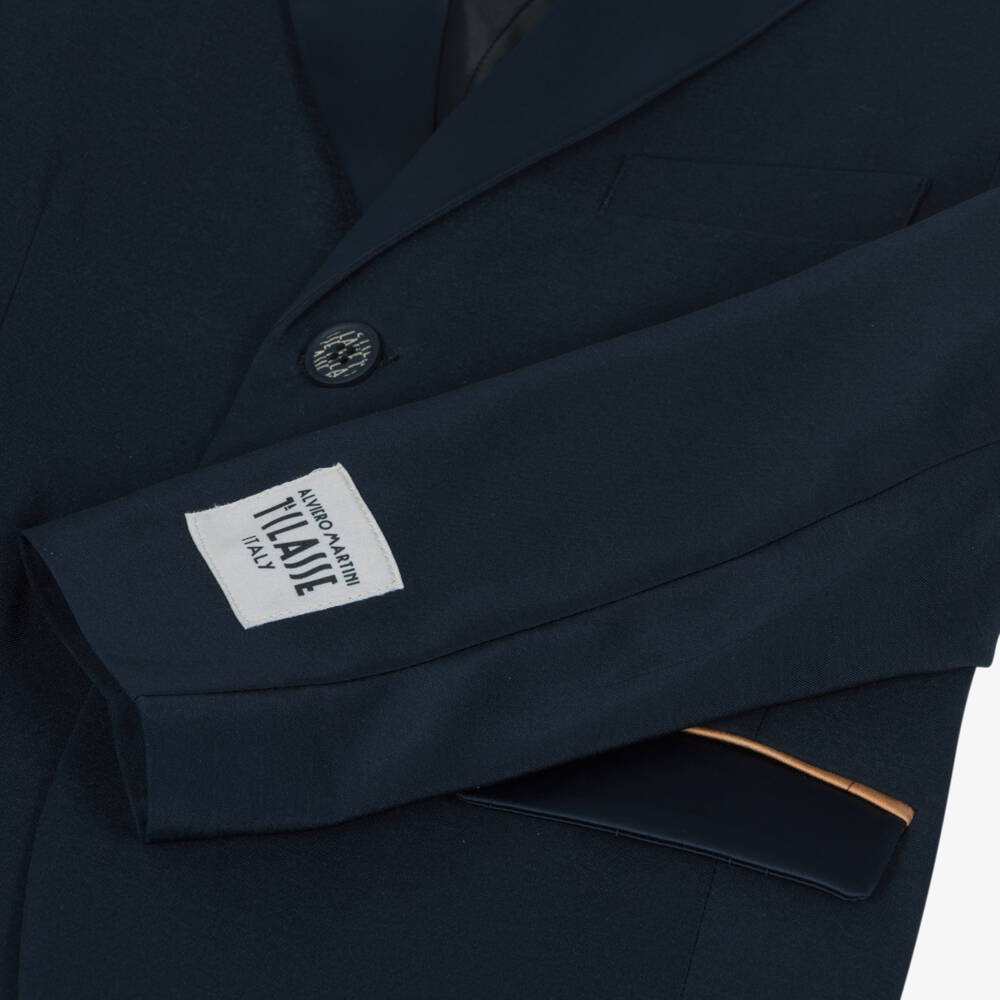 Alviero Martini-Boys Navy Blue Cotton Geo Map Suit | Childrensalon Outlet