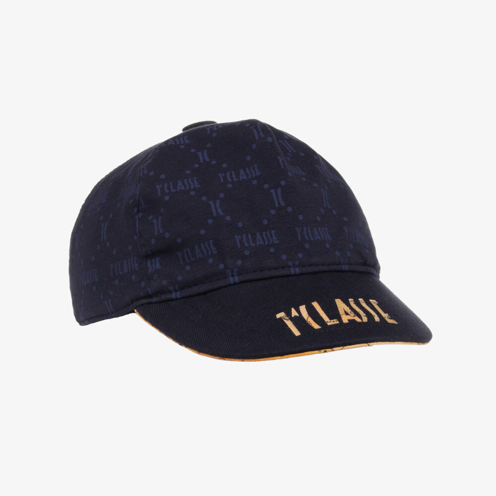 Alviero Martini-Boys Navy Blue Cotton Logo Cap | Childrensalon Outlet