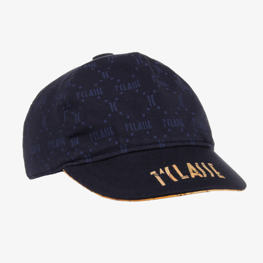 Alviero Martini - Boys Navy Blue Cotton Logo Cap | Childrensalon