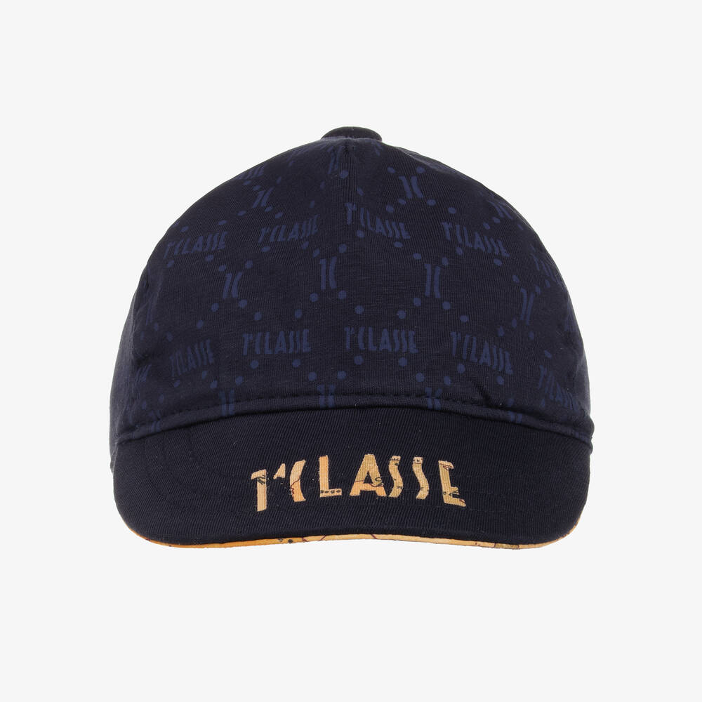 Alviero Martini-Boys Navy Blue Cotton Logo Cap | Childrensalon Outlet