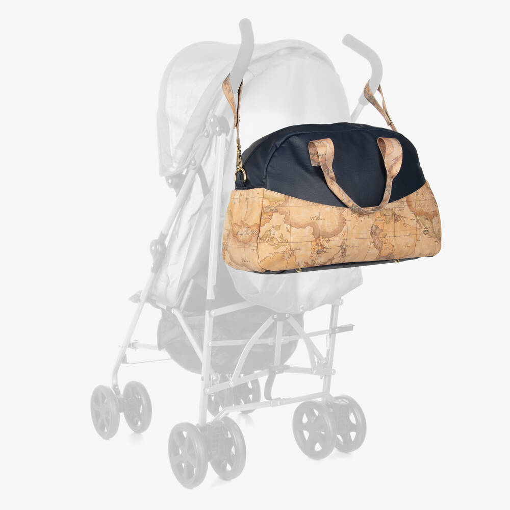 Alviero Martini-Boys Navy Map-Print Diaper Bag | Childrensalon Outlet