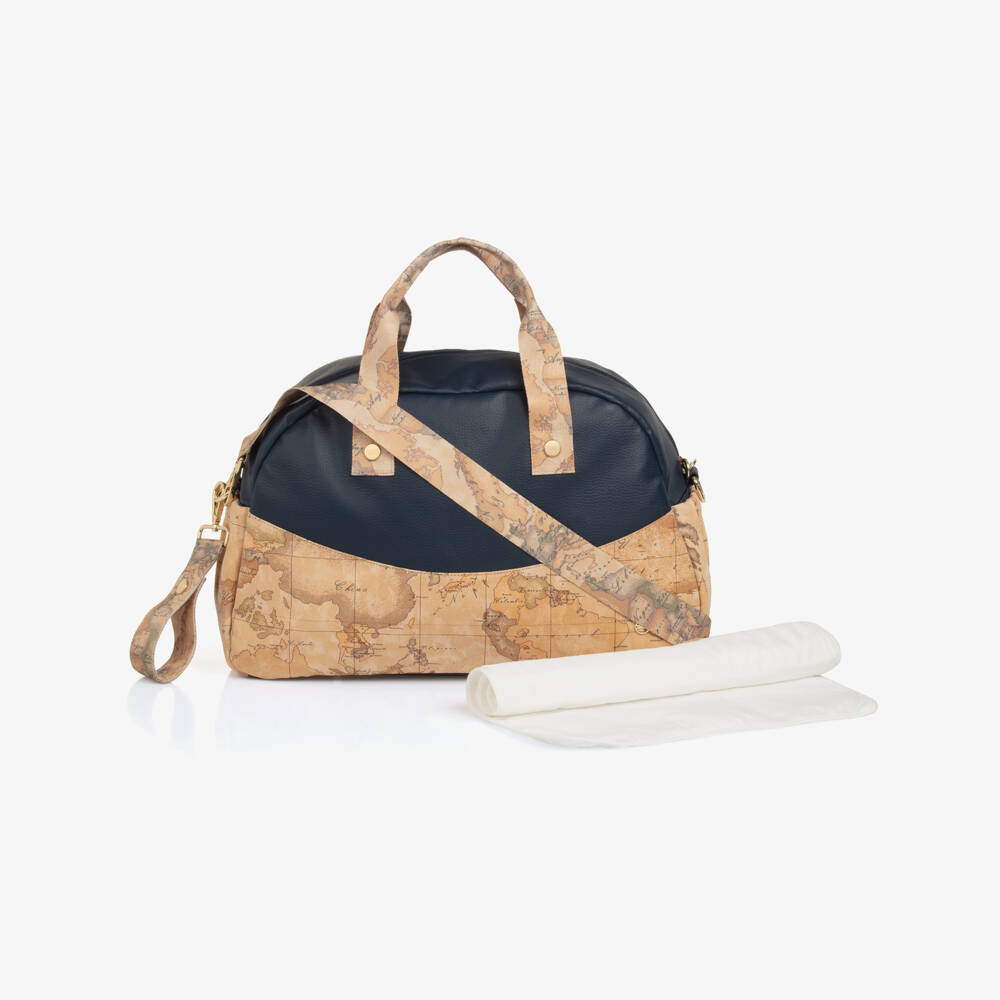 Alviero Martini-Boys Navy Map-Print Diaper Bag | Childrensalon Outlet