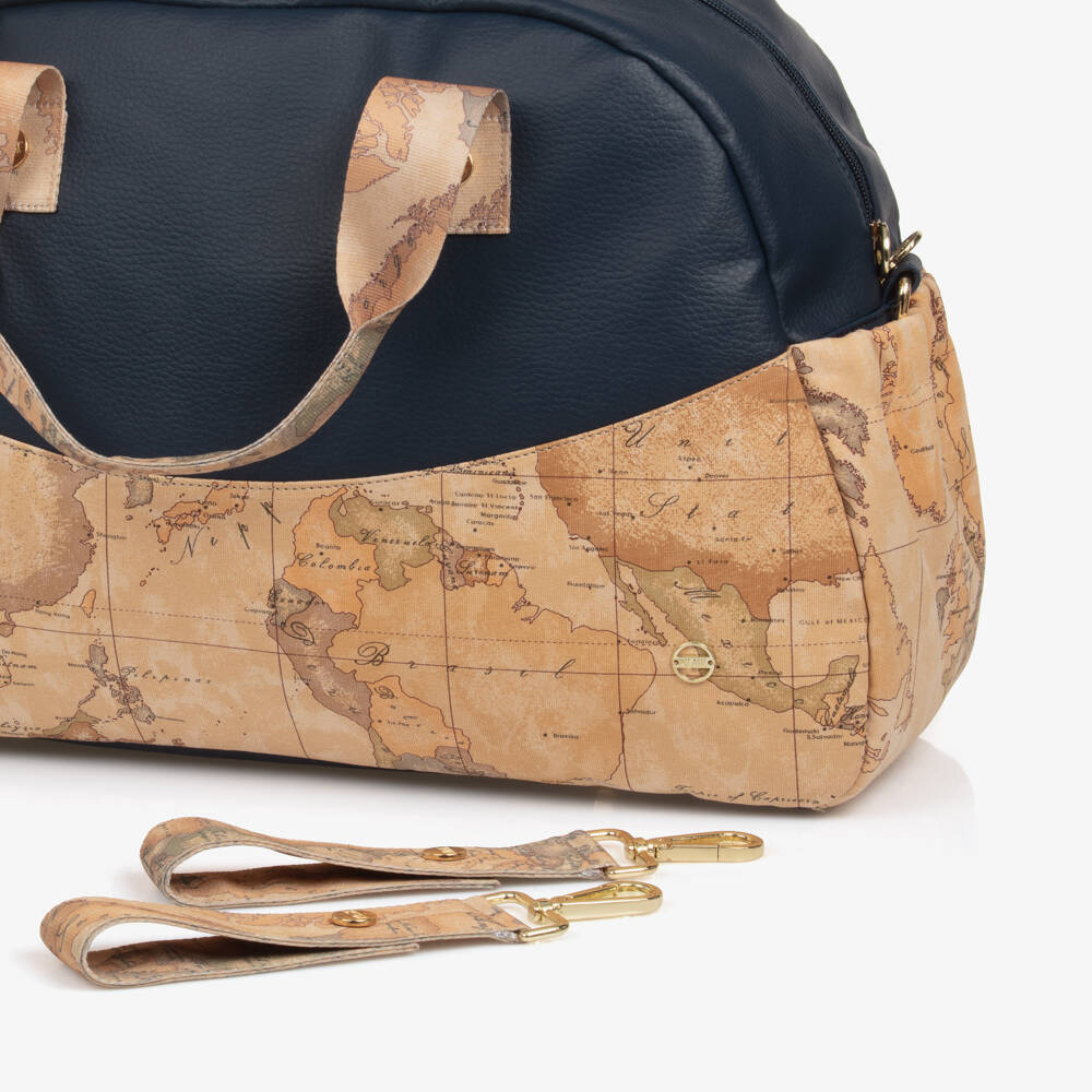 Alviero Martini-Boys Navy Map-Print Diaper Bag | Childrensalon Outlet