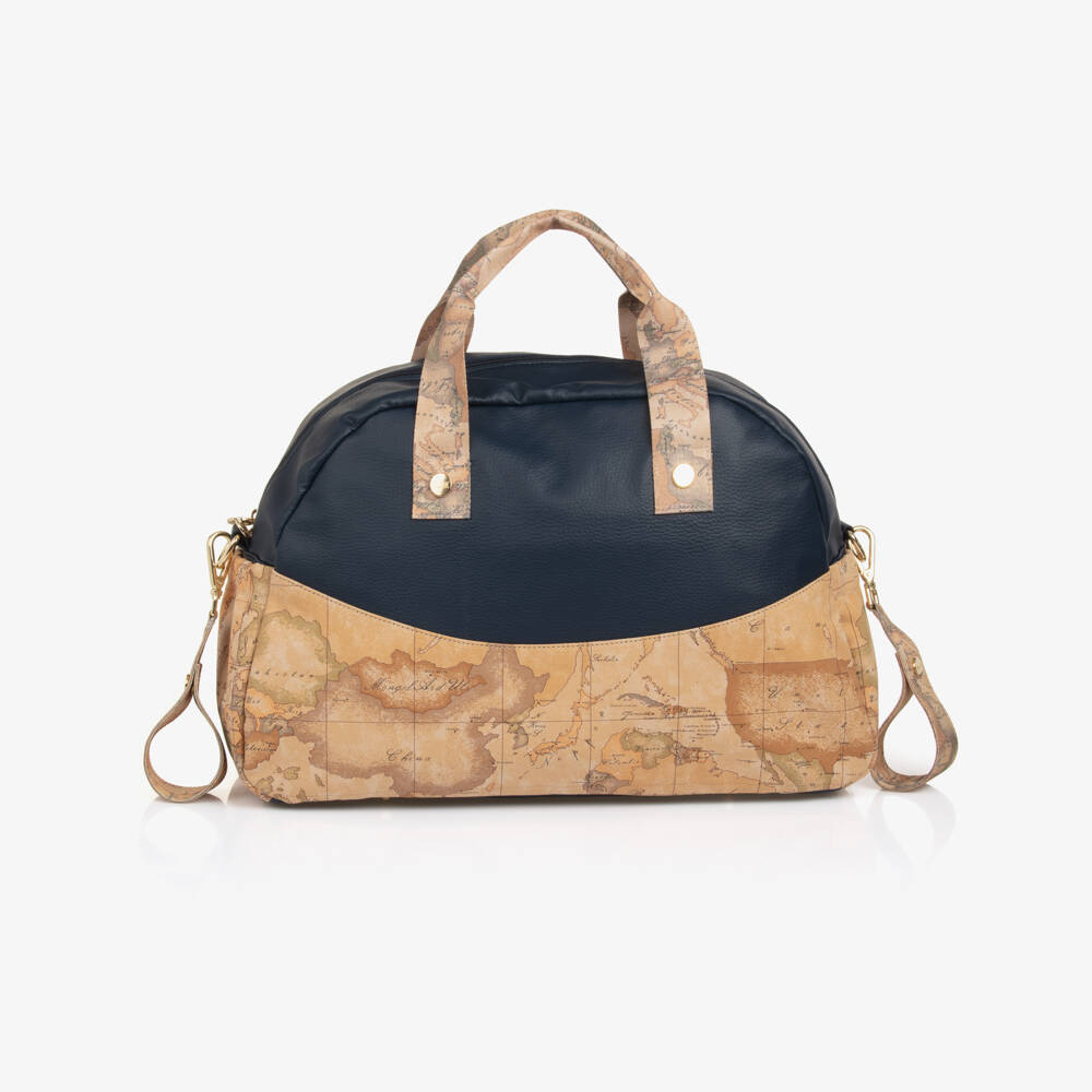 Alviero Martini-Boys Navy Map-Print Diaper Bag | Childrensalon Outlet