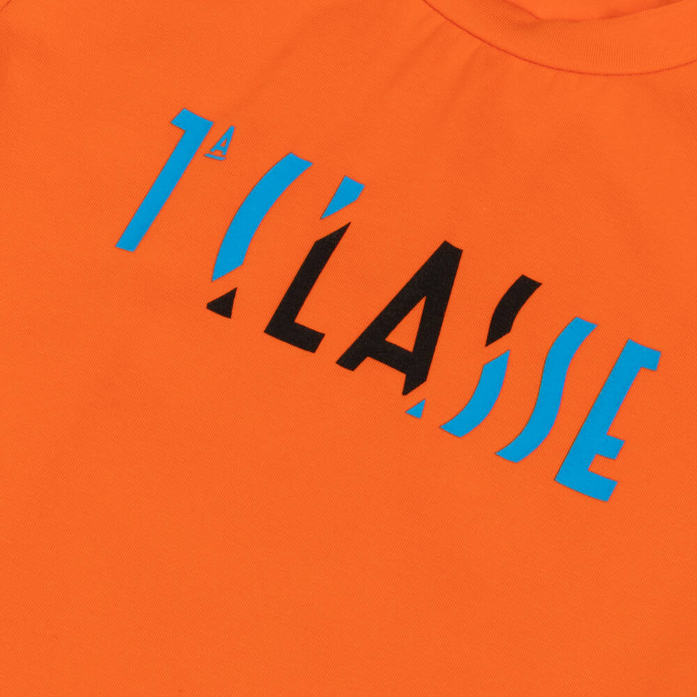 Alviero Martini-Boys Orange 1a Classe Print Cotton T-Shirt | Childrensalon Outlet