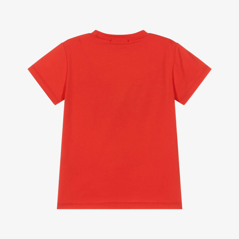 Alviero Martini-Boys Red 1st Classe Logo Cotton T-Shirt | Childrensalon Outlet