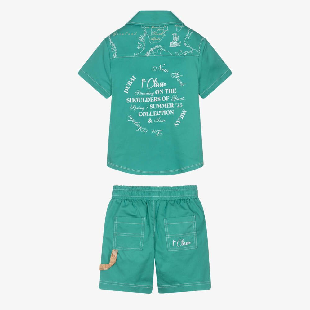 Alviero Martini-Комплект для мальчиков с геометрическим узором морской зелени | Childrensalon Outlet