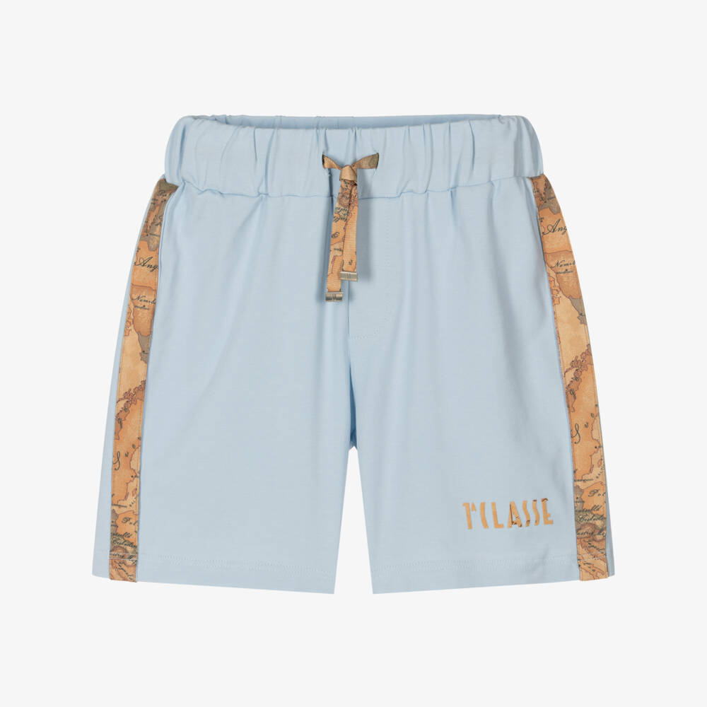 Alviero Martini-شورت قطن جيرسي لون أزرق للأولاد | Childrensalon Outlet