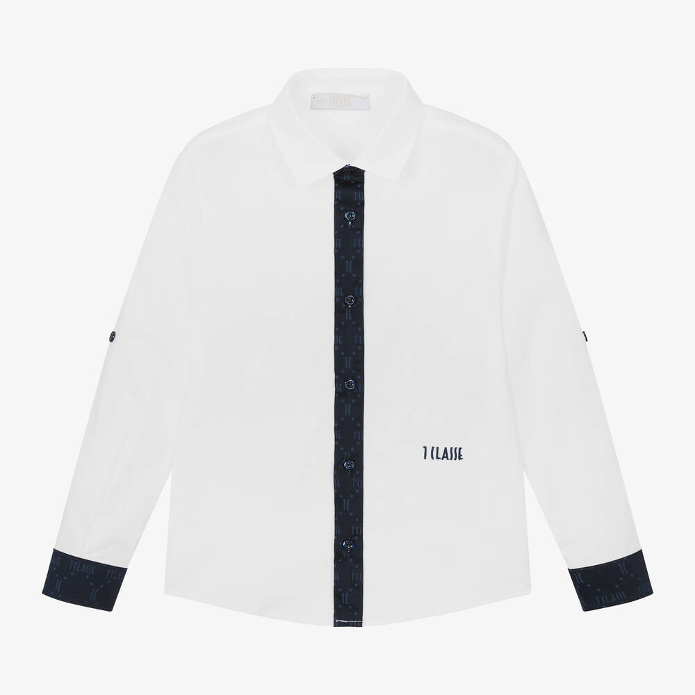Alviero Martini-قميص قطن لون أبيض للأولاد | Childrensalon Outlet