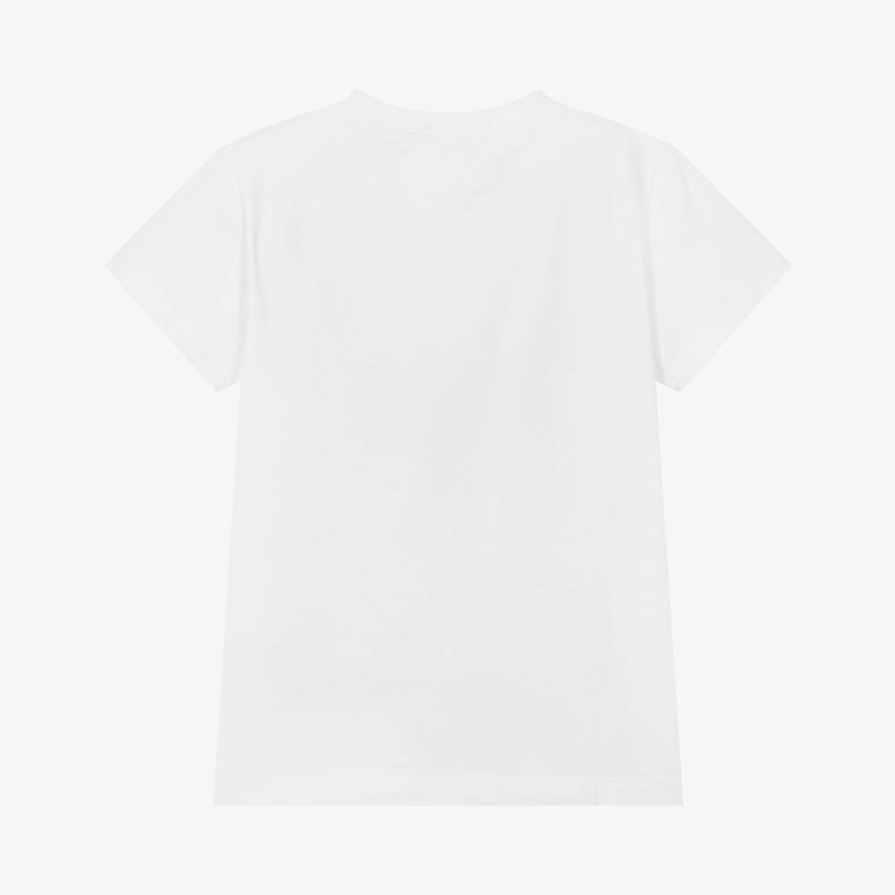 Alviero Martini-Boys White 1a Classe Print Cotton T-Shirt | Childrensalon Outlet