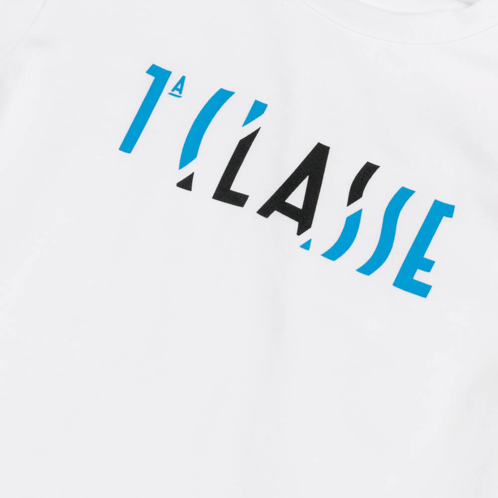 Alviero Martini-Boys White 1a Classe Print Cotton T-Shirt | Childrensalon Outlet