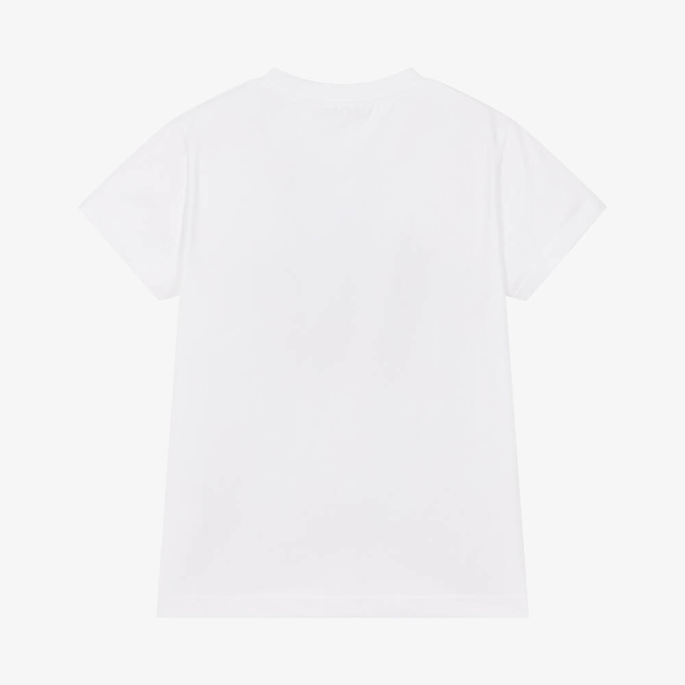 Alviero Martini-Boys White 1st Classe Logo Cotton T-Shirt | Childrensalon Outlet
