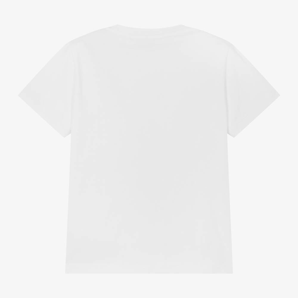 Alviero Martini-Boys White & Beige Monogram Cotton T-Shirt | Childrensalon Outlet
