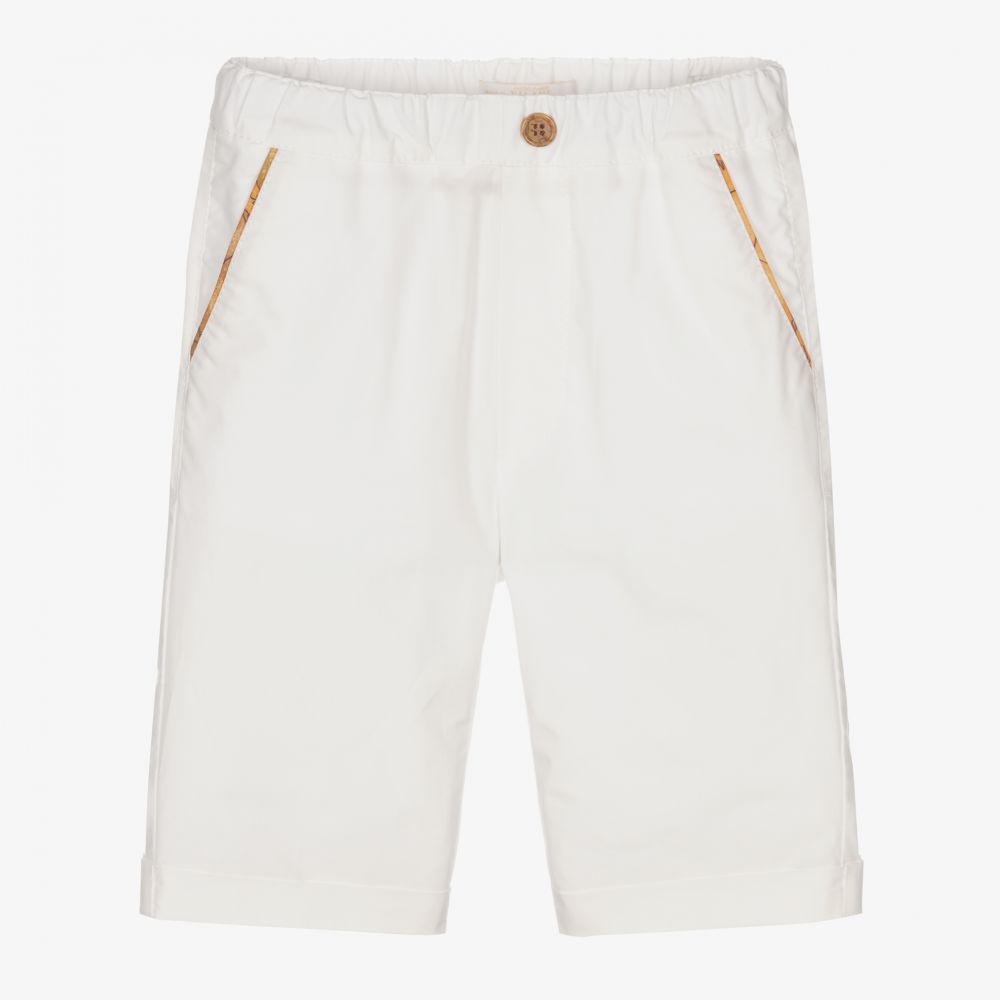 Alviero Martini - Boys White Bermuda Shorts | Childrensalon