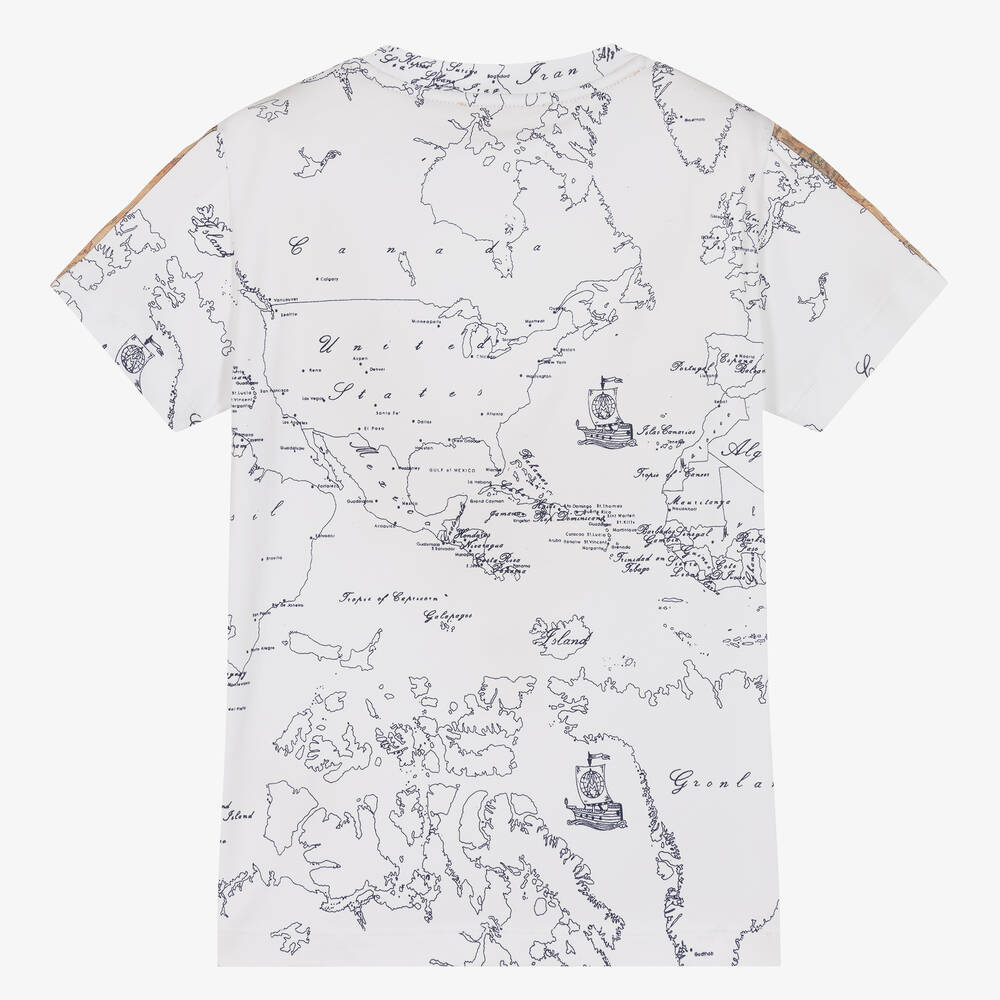 Alviero Martini-تيشيرت قطن جيرسي لون أبيض للأولاد | Childrensalon Outlet