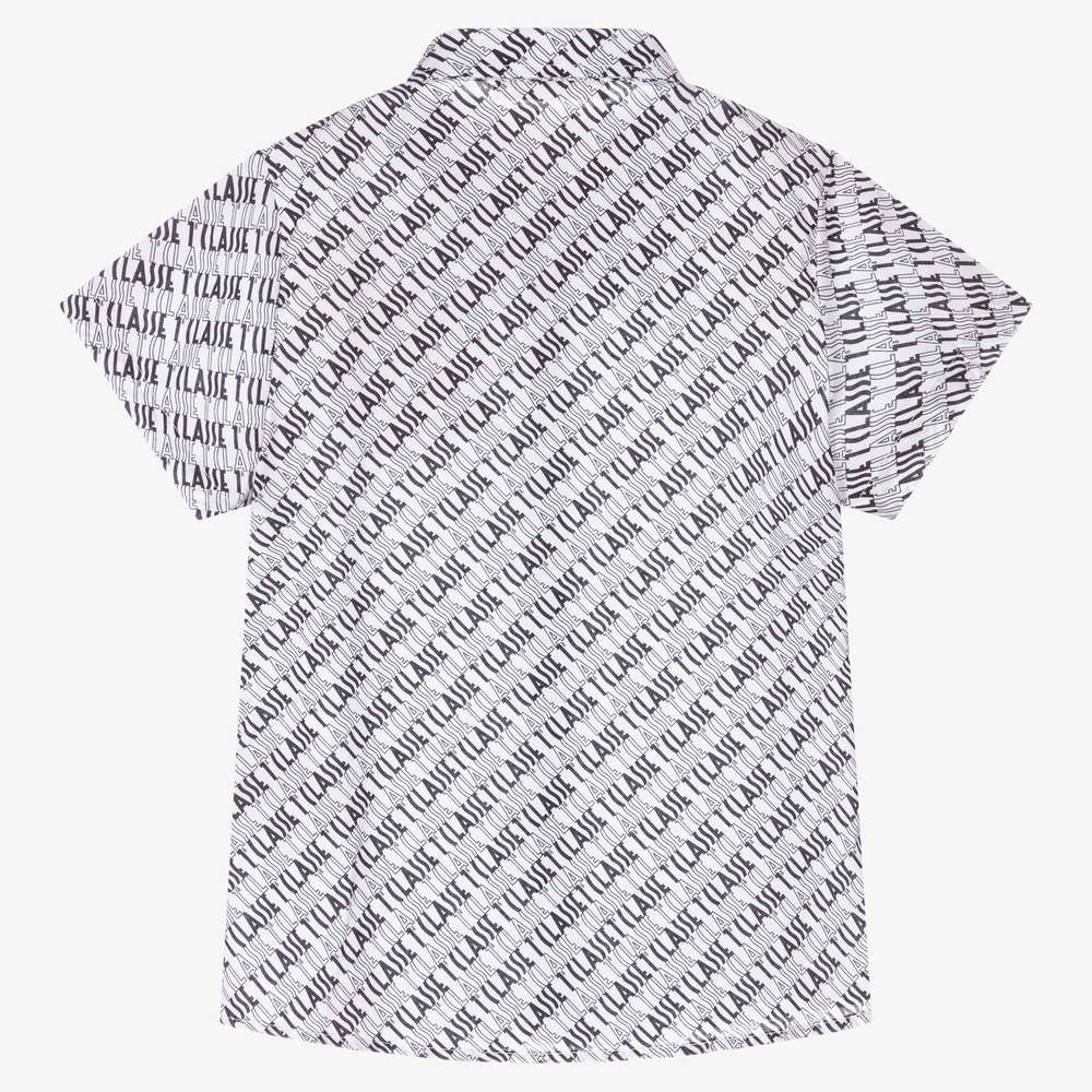 Alviero Martini-Boys White Cotton Logo Shirt | Childrensalon Outlet