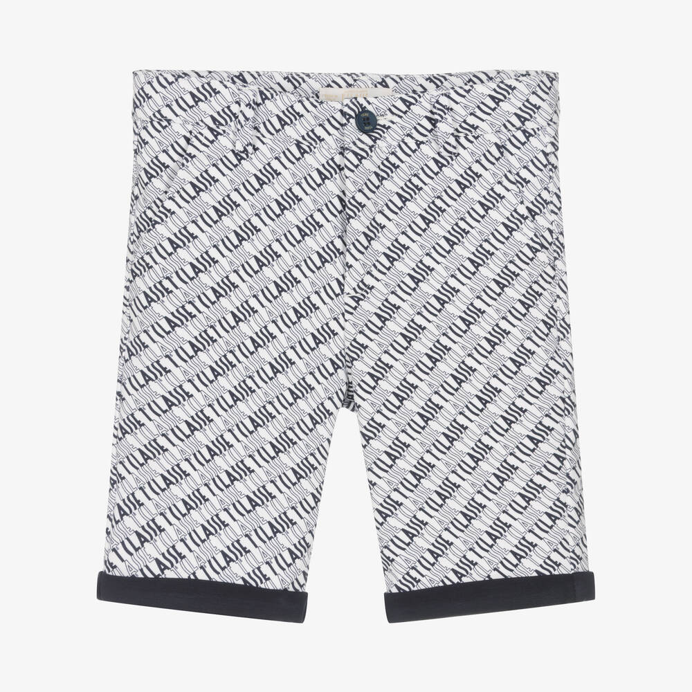 Alviero Martini-Boys White Cotton Shorts  | Childrensalon Outlet