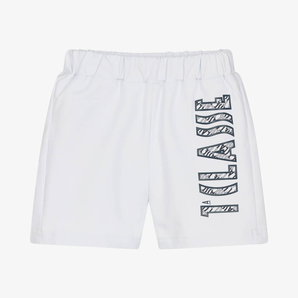 Boys White Cotton Shorts