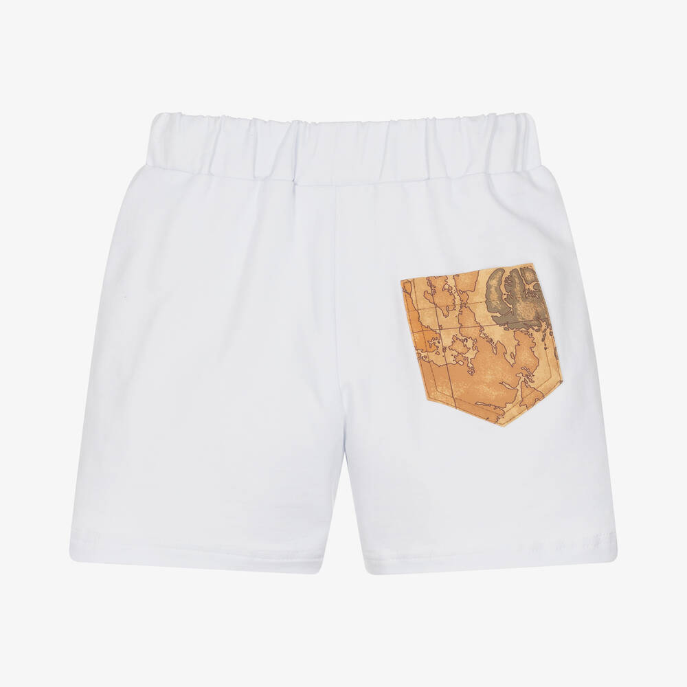 Alviero Martini-Boys White Cotton Shorts  | Childrensalon Outlet