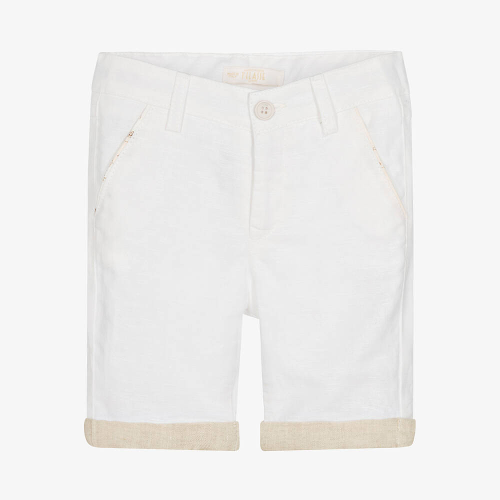 Alviero Martini - Boys White Geo Map Shorts | Childrensalon