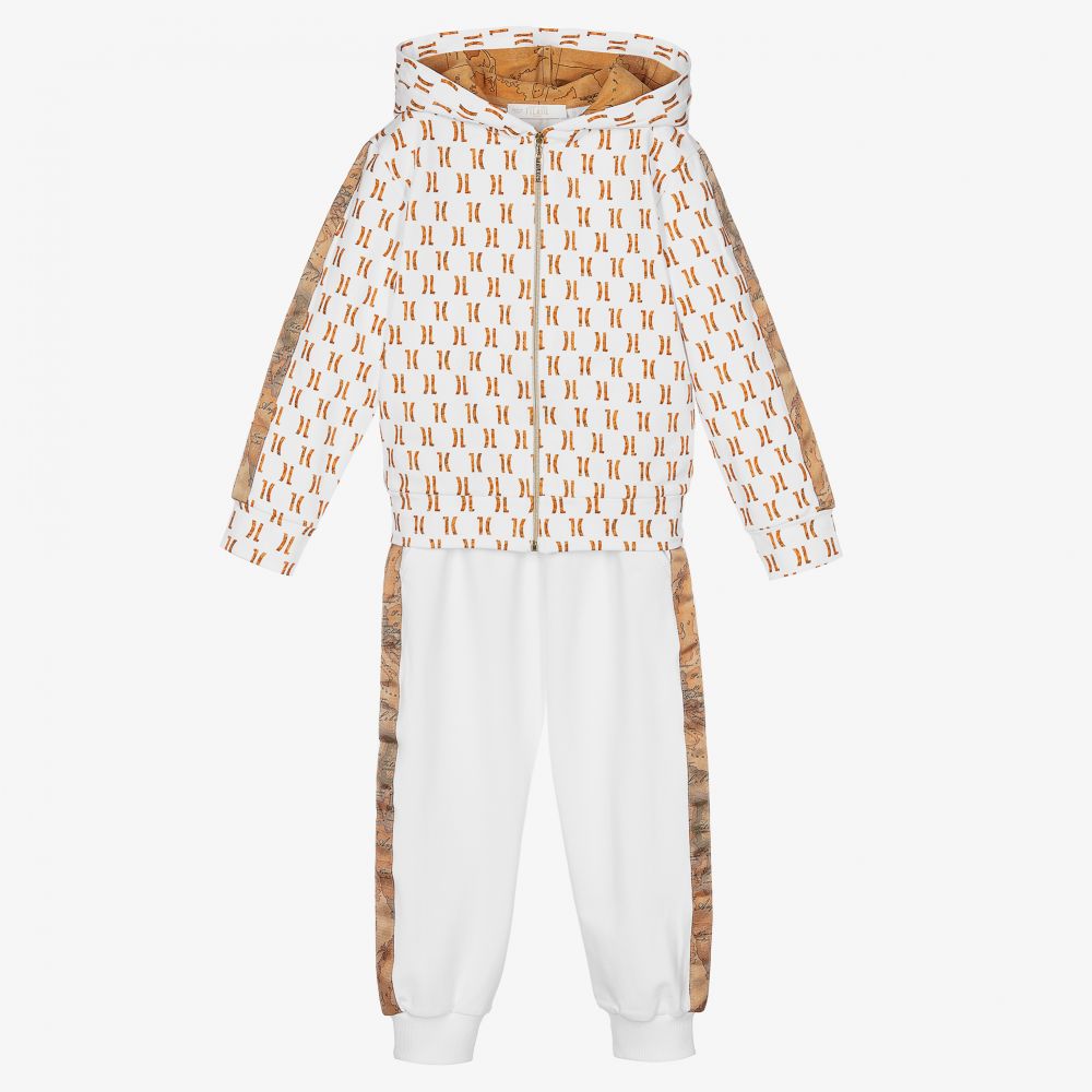 Alviero Martini-Boys White Geo Map Tracksuit | Childrensalon Outlet