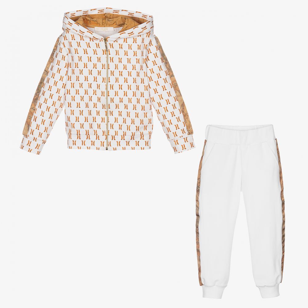 Alviero Martini-Boys White Geo Map Tracksuit | Childrensalon Outlet
