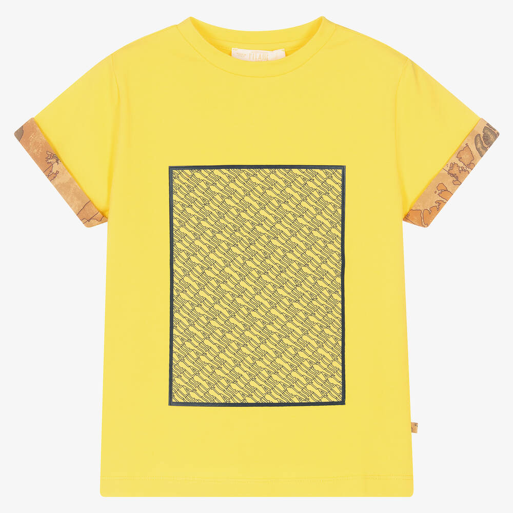 Alviero Martini - Boys Yellow Cotton T-Shirt   | Childrensalon