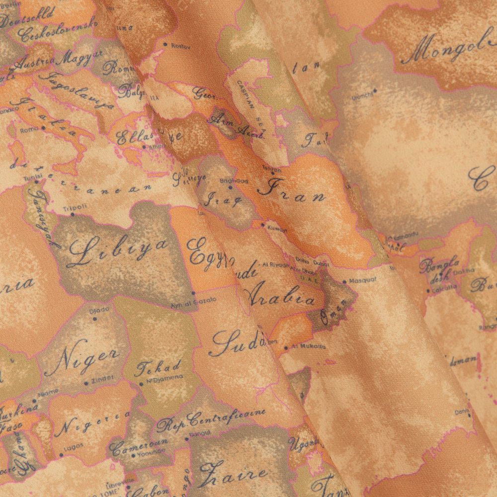 Alviero Martini-Бежевое платье с географической картой | Childrensalon Outlet