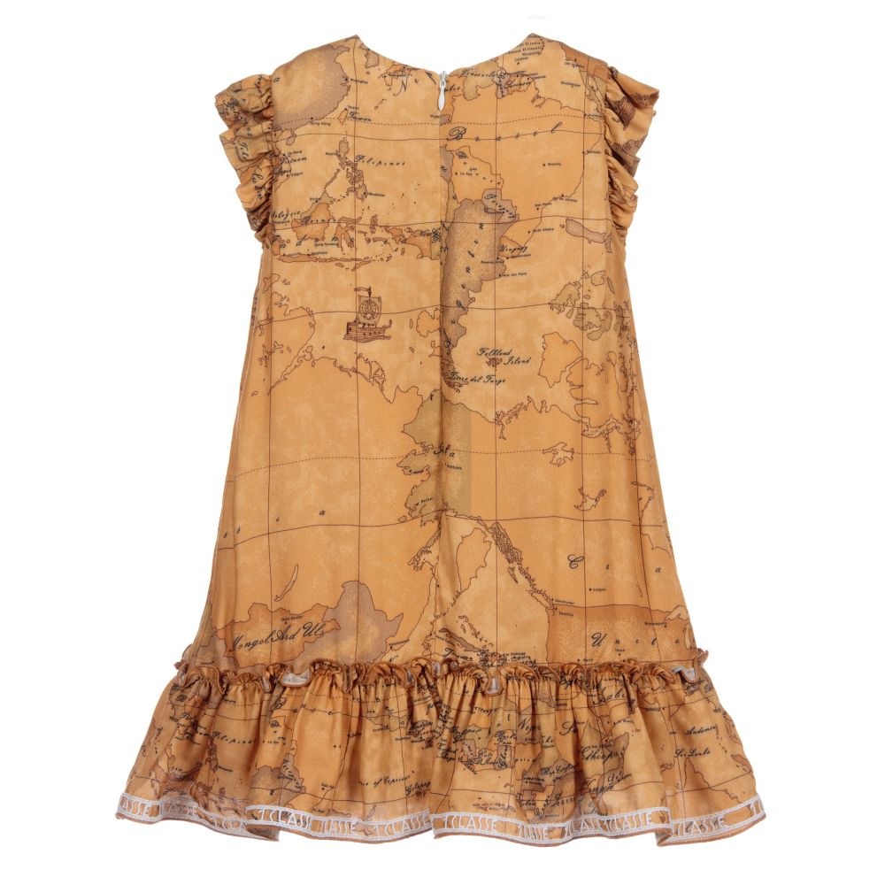 Alviero Martini-Dark Beige Geo Map Dress | Childrensalon Outlet