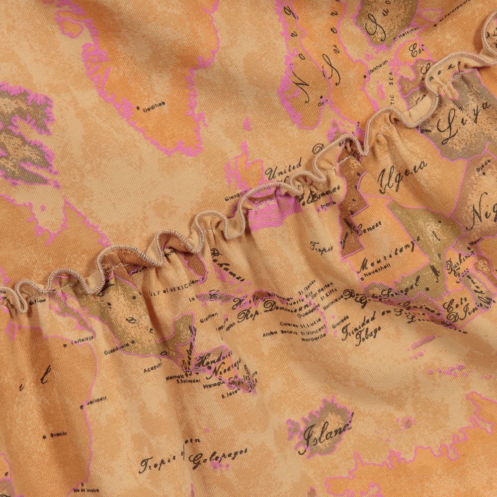 Alviero Martini-Dark Beige Geo Map Skirt | Childrensalon Outlet