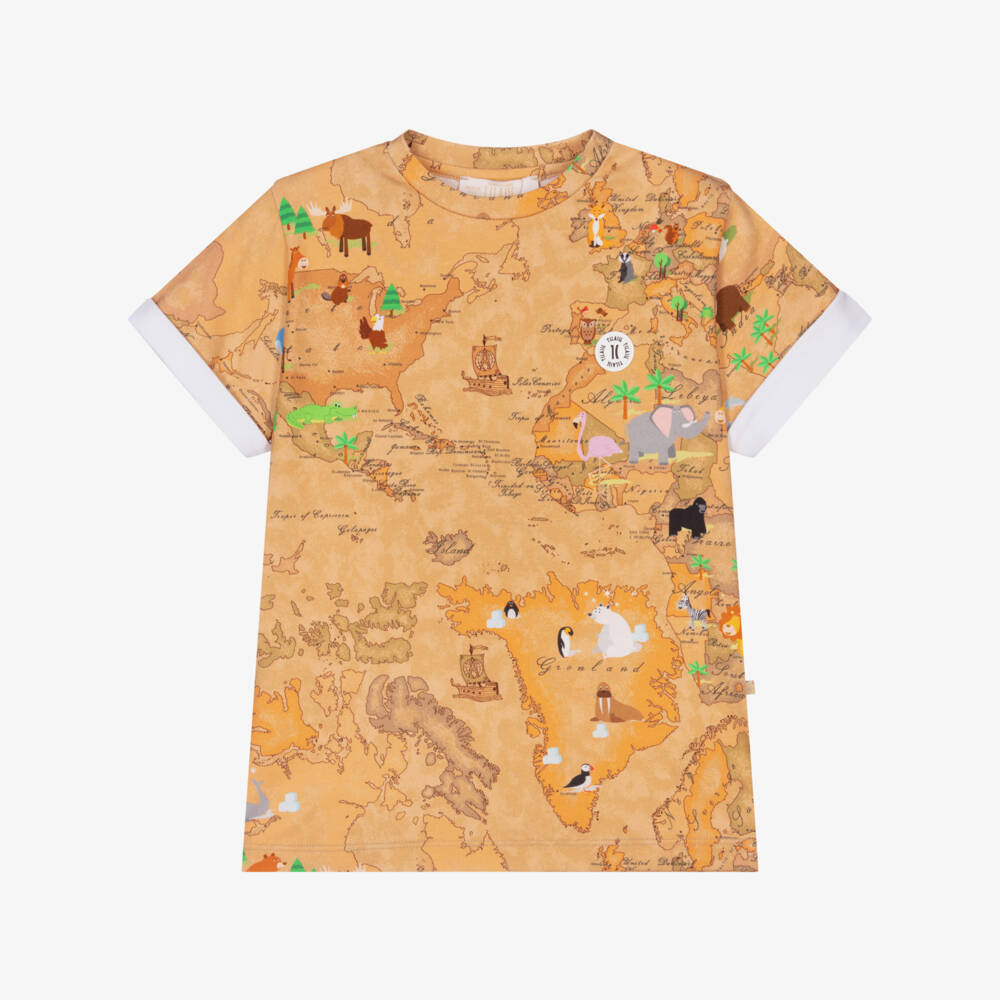 Alviero Martini-Geo Map & Animals T-Shirt  | Childrensalon Outlet