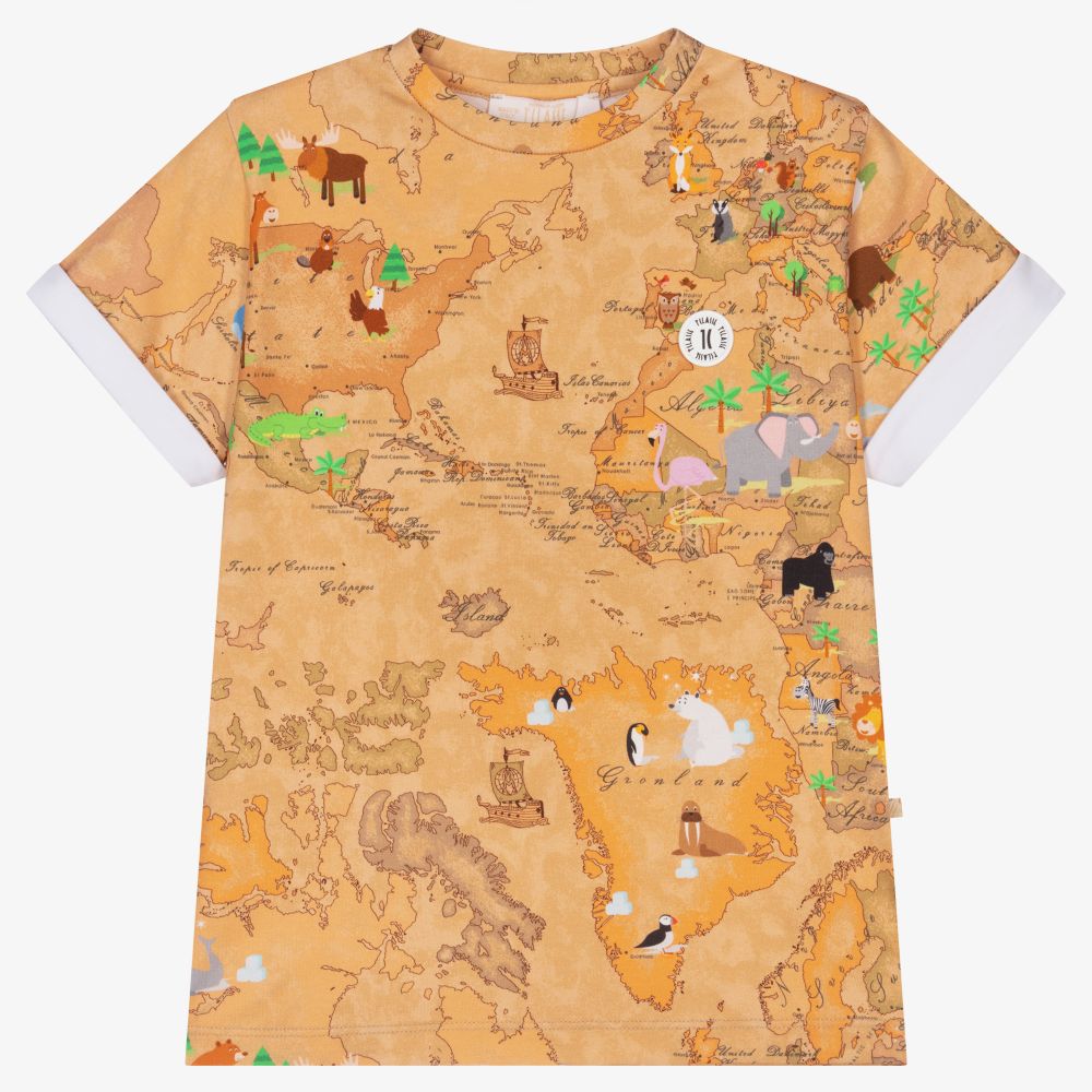 Alviero Martini - Geokarten-T-Shirt mit Tieren  | Childrensalon
