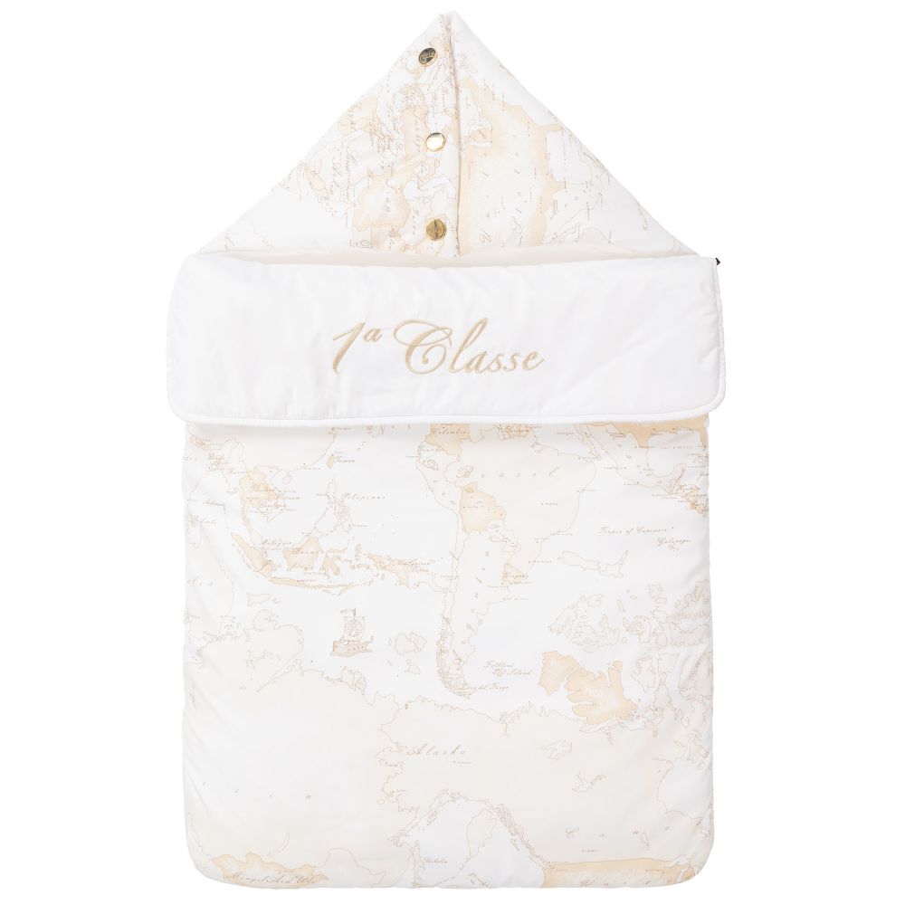 محضن قطن لون أبيض بطبعة خريطة للأطفال 70سم