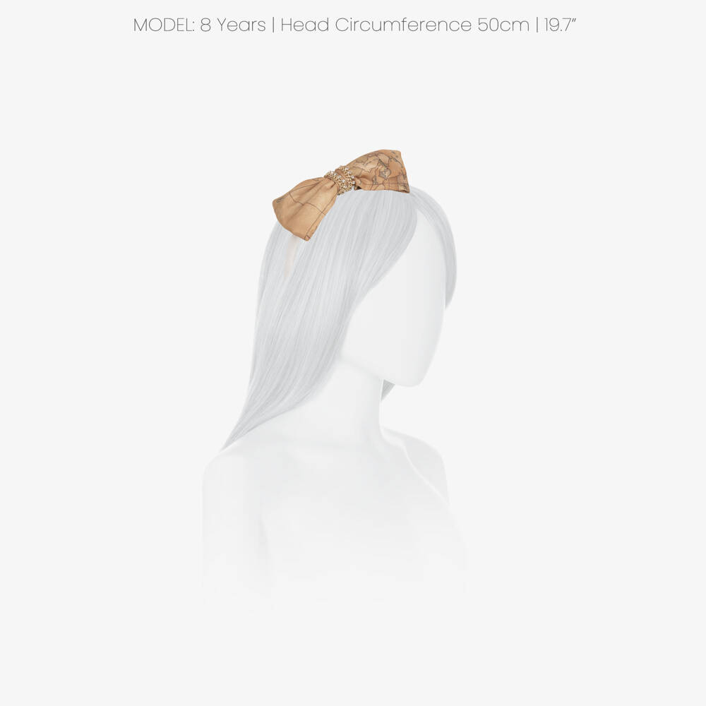 Alviero Martini-Girls Beige Geo Bow Hairband | Childrensalon Outlet