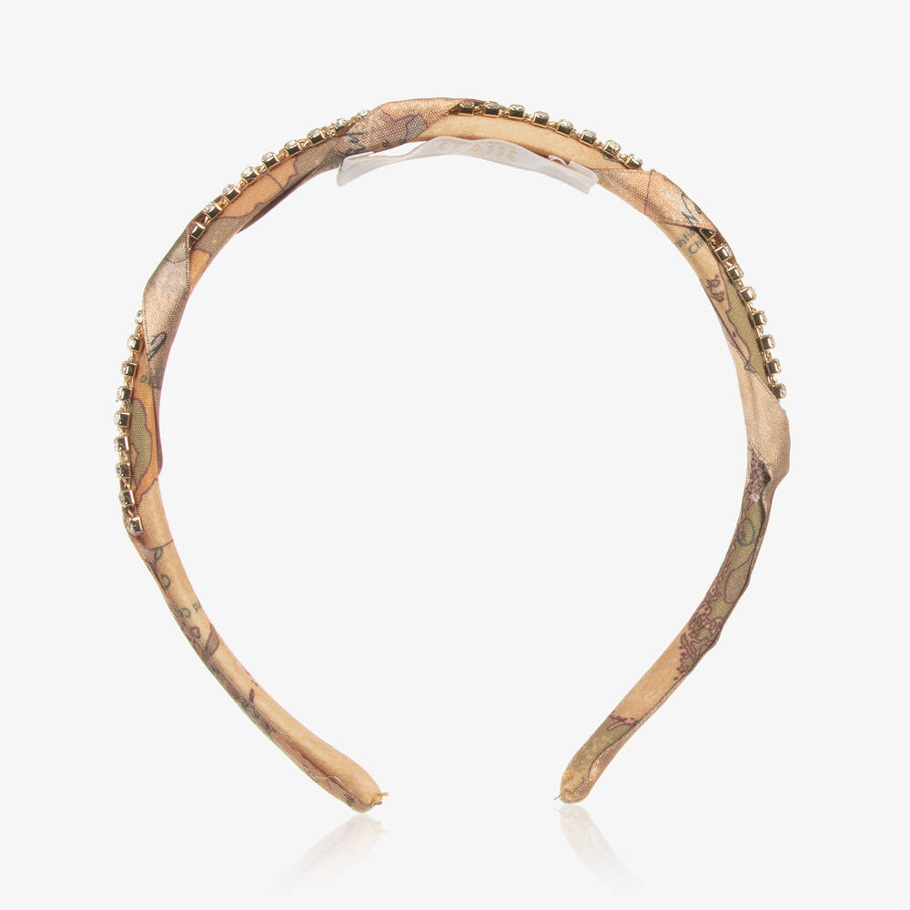 Alviero Martini-Girls Beige Geo Map Hairband | Childrensalon Outlet