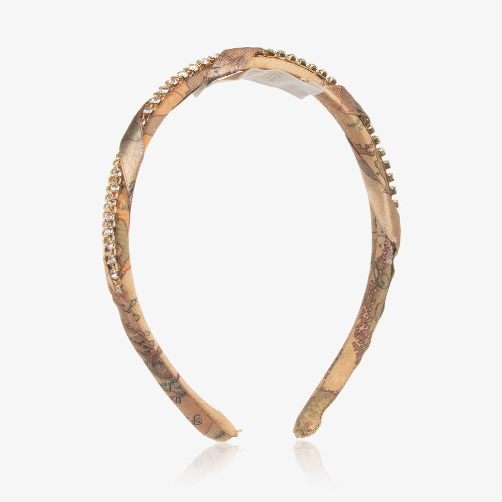 Alviero Martini-Girls Beige Geo Map Hairband | Childrensalon Outlet