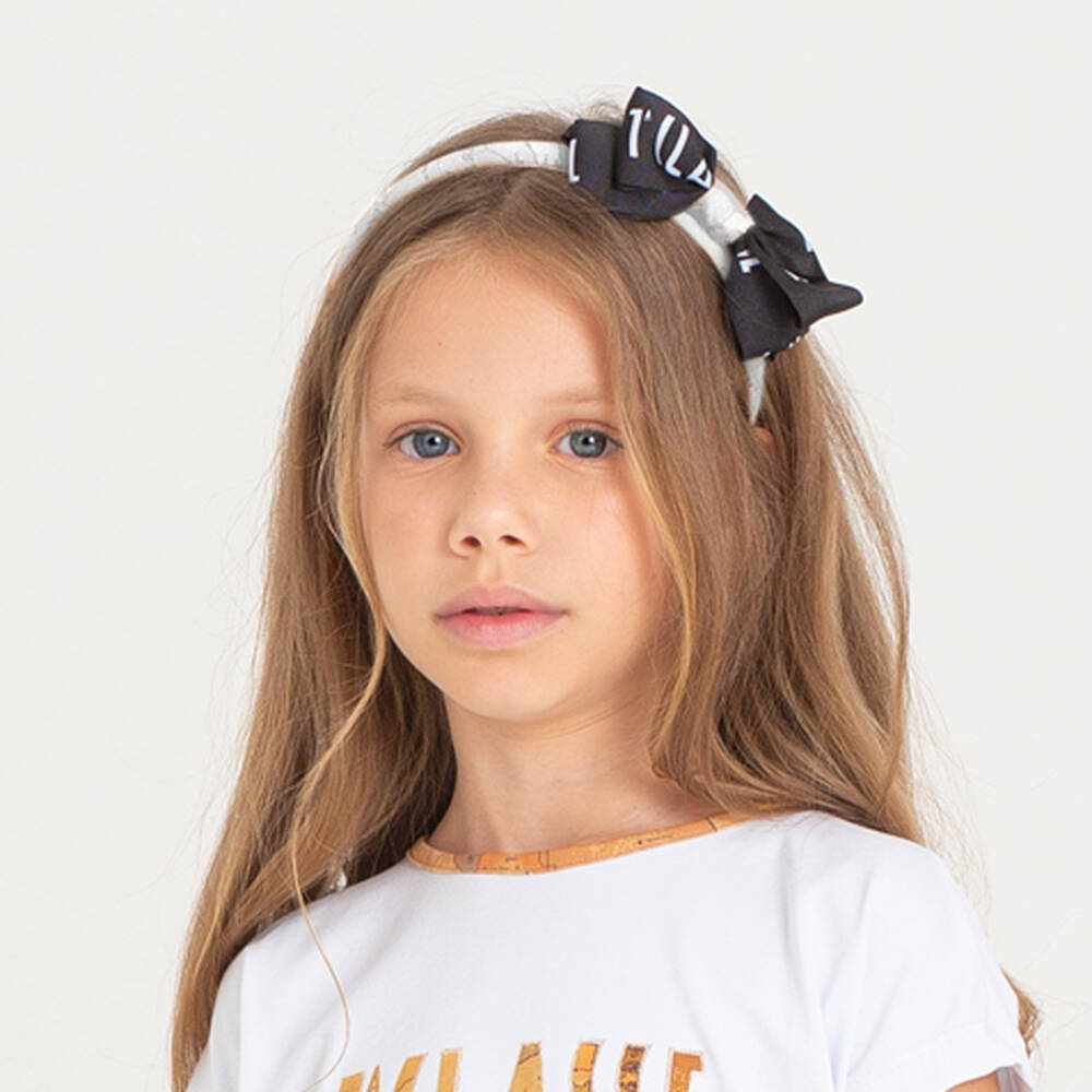 الفيرو مارتيني-طوق للشعر قطن جيرسي لون بيج للبنات | Childrensalon Outlet