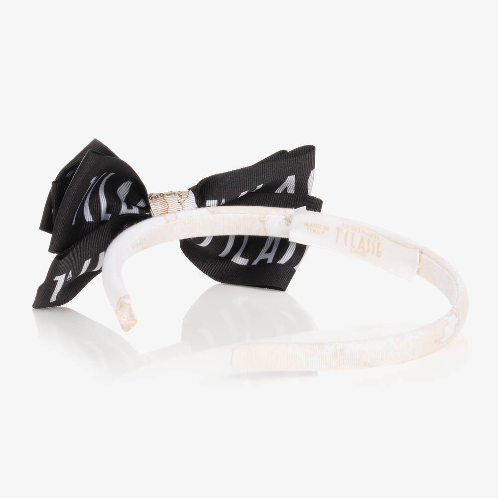 الفيرو مارتيني-طوق للشعر قطن جيرسي لون بيج للبنات | Childrensalon Outlet