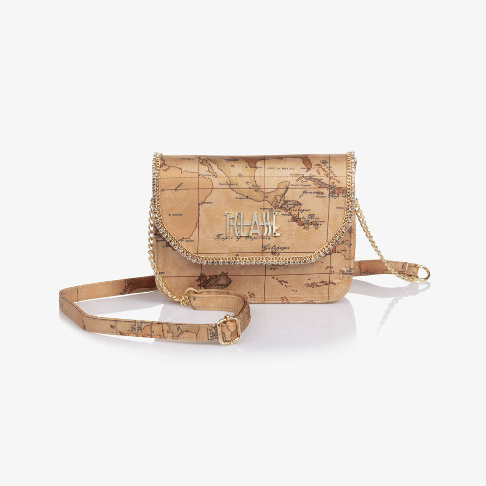 Alviero Martini-Girls Beige Geo Shoulder Bag (19cm) | Childrensalon Outlet