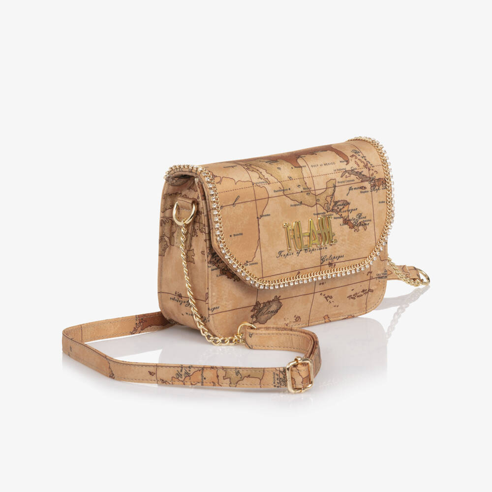 Alviero Martini-Girls Beige Geo Shoulder Bag (19cm) | Childrensalon Outlet