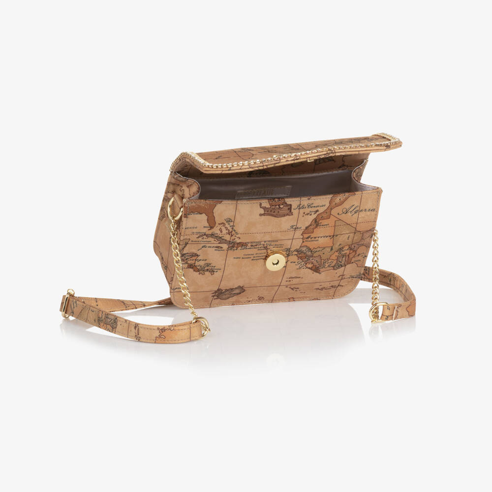 Alviero Martini-Girls Beige Geo Shoulder Bag (19cm) | Childrensalon Outlet