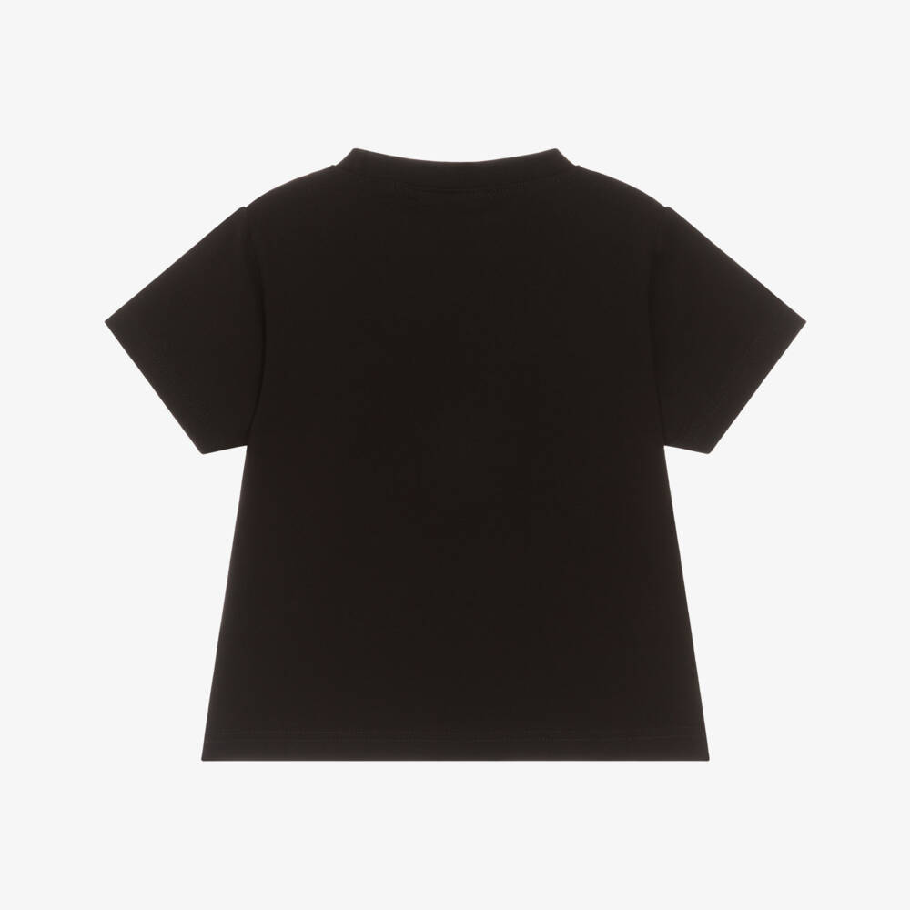 Alviero Martini-Girls Black Cotton Love Motif T-Shirt | Childrensalon Outlet