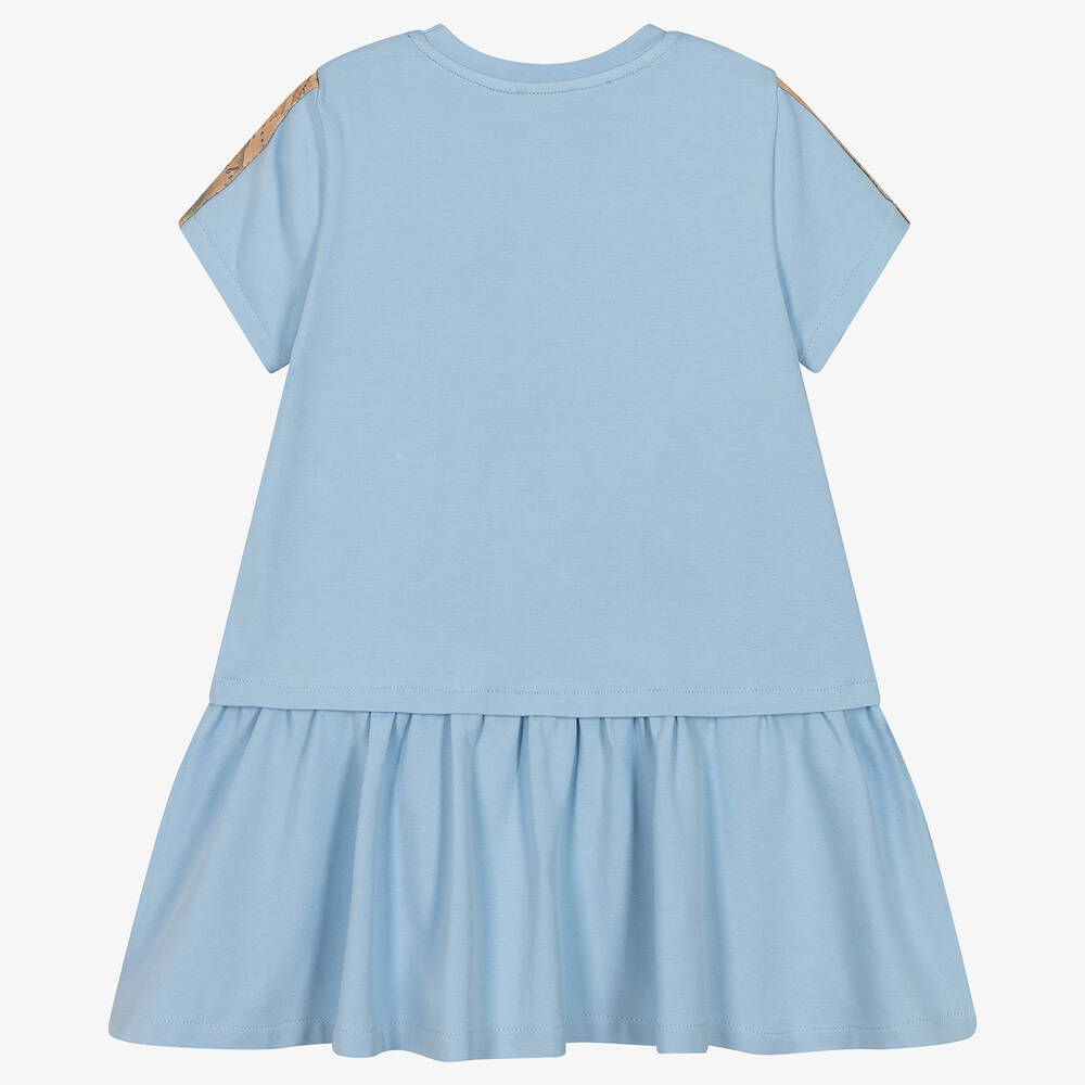 Alviero Martini-Girls Blue Geo Map Cotton Dress | Childrensalon Outlet