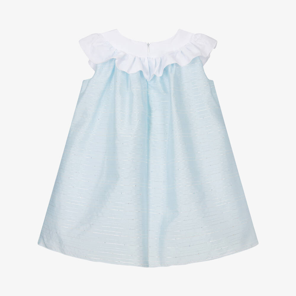 Alviero Martini-Girls Blue Silver Striped Dress | Childrensalon Outlet