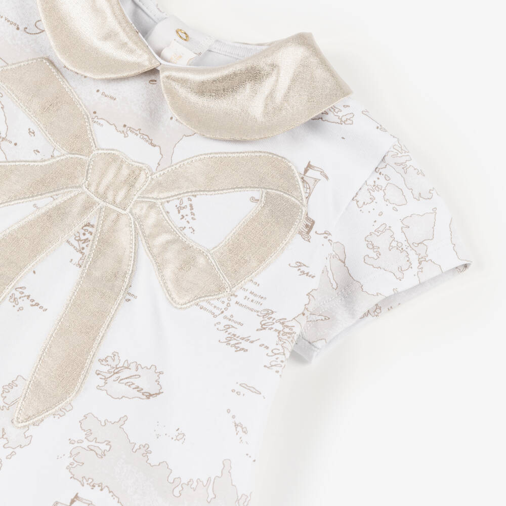 Alviero Martini-فستان قطني أنيق للبنات بلمسات ذهبية | Childrensalon Outlet