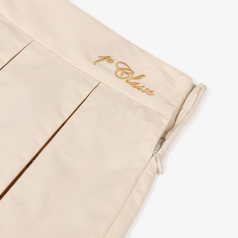 Alviero Martini-Girls Elegant Beige Geo Print Skirt | Childrensalon Outlet